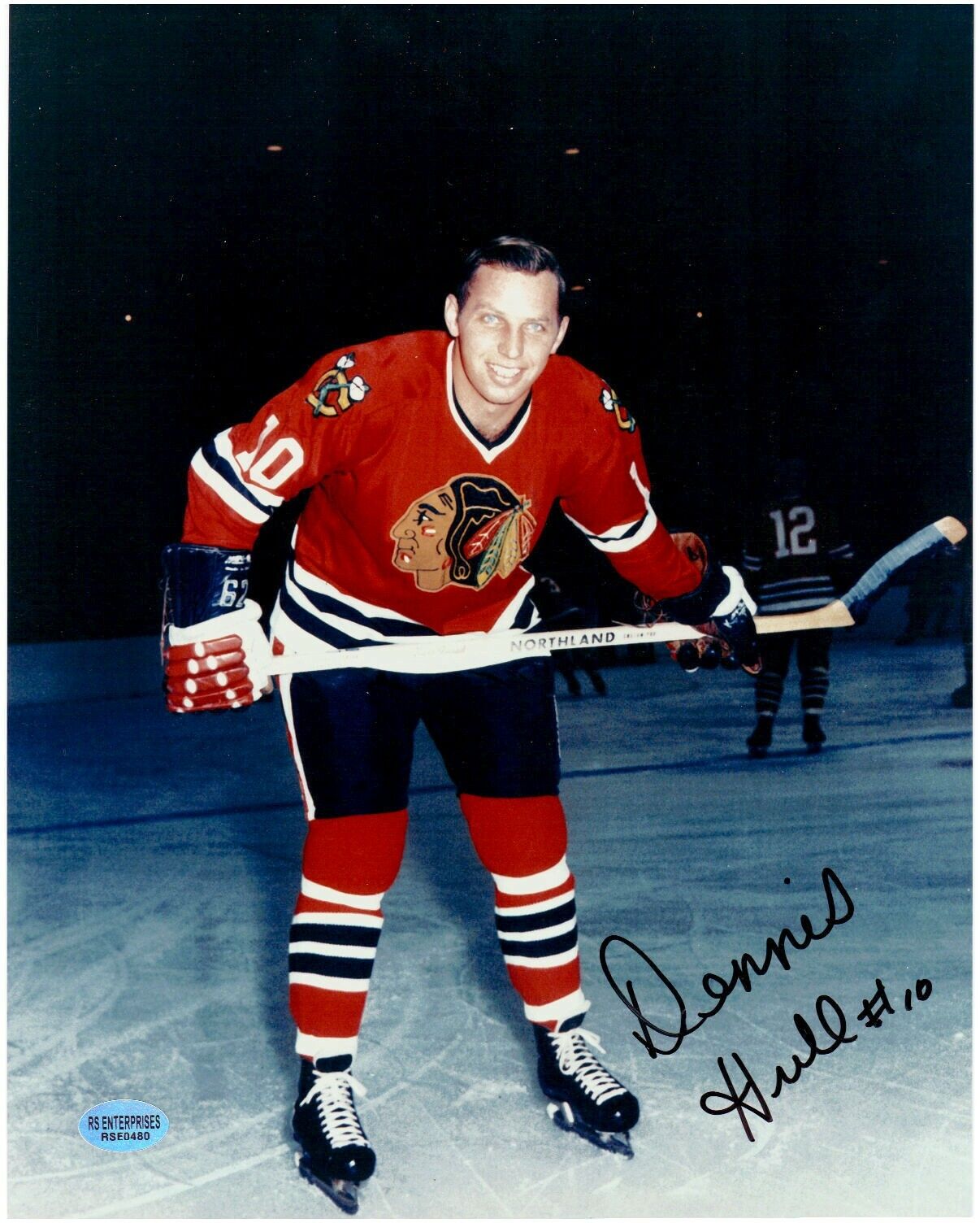Dennis Hull- Chicago Blackhawks- Autographed 8 x 10 Photo