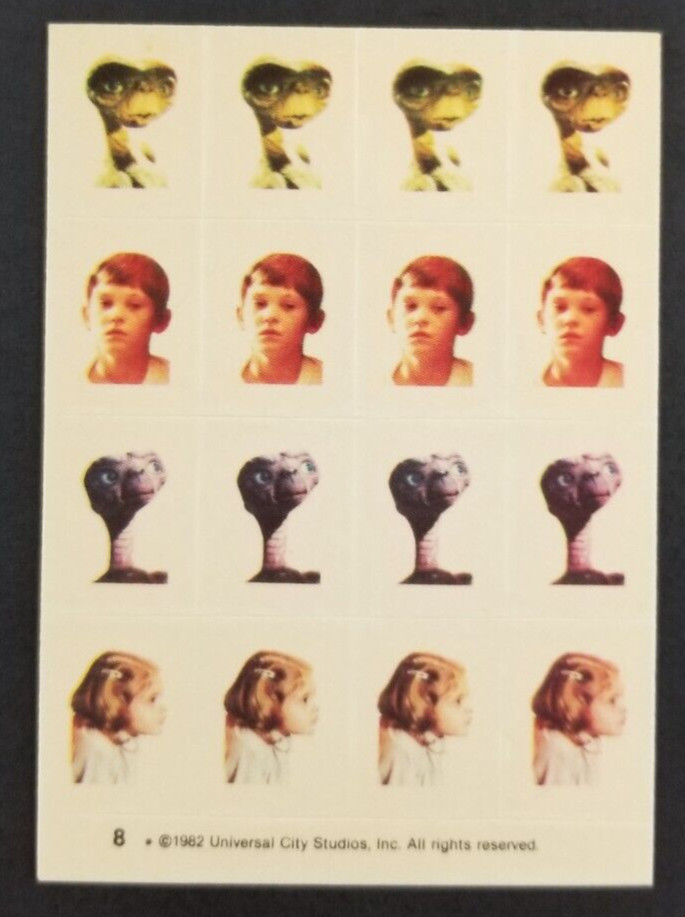 Vintage 1982 ET the Extra Terrestrial Topps Sticker Card #8 (NM) Vintage 1982 ET the Extra Terrestrial Topps Sticker Card #8 (NM)