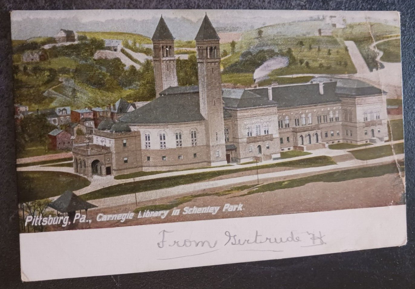 vtg postcard Pittsburgh PA Carnegie Library In Schenley Park 1907 Pittsburg vtg postcard Pittsburgh PA Carnegie Library In Schenley Park 1907 Pittsburg