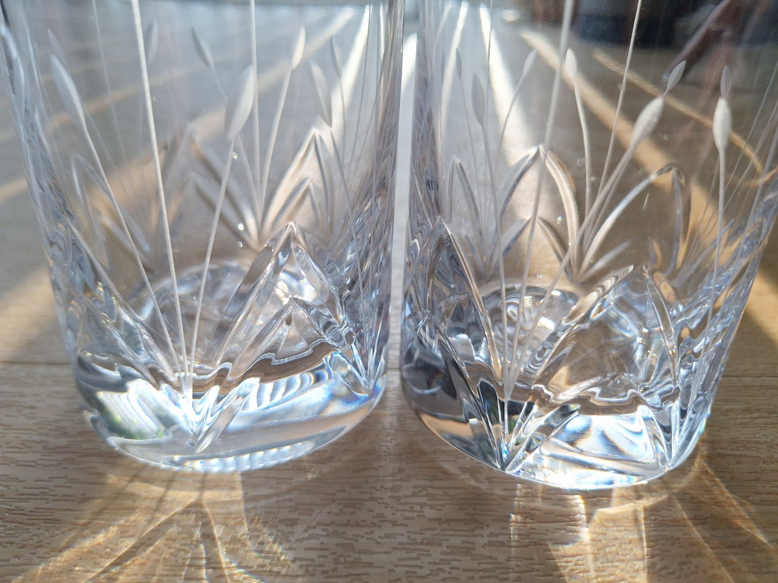 2 Rare Mikasa Petite Points Highball Cut Crystal Glass Flowers Grass 2 Rare Mikasa Petite Points Highball Cut Crystal Glass Flowers Grass