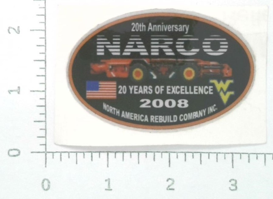 Vintage NARCO 20 Years Excellence 2008 Mining Sticker Decal Vintage NARCO 20 Years Excellence 2008 Mining Sticker Decal