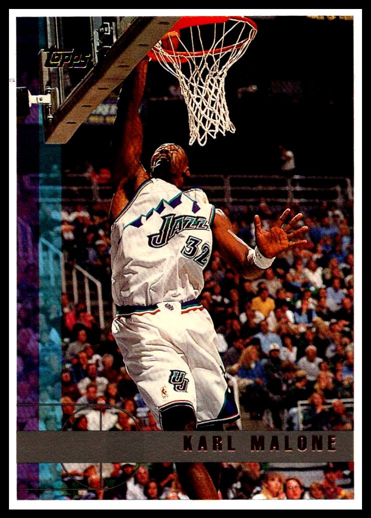 1997 Topps Karl Malone #166 Utah Jazz Basketball 1997 Topps Karl Malone #166 Utah Jazz Basketball