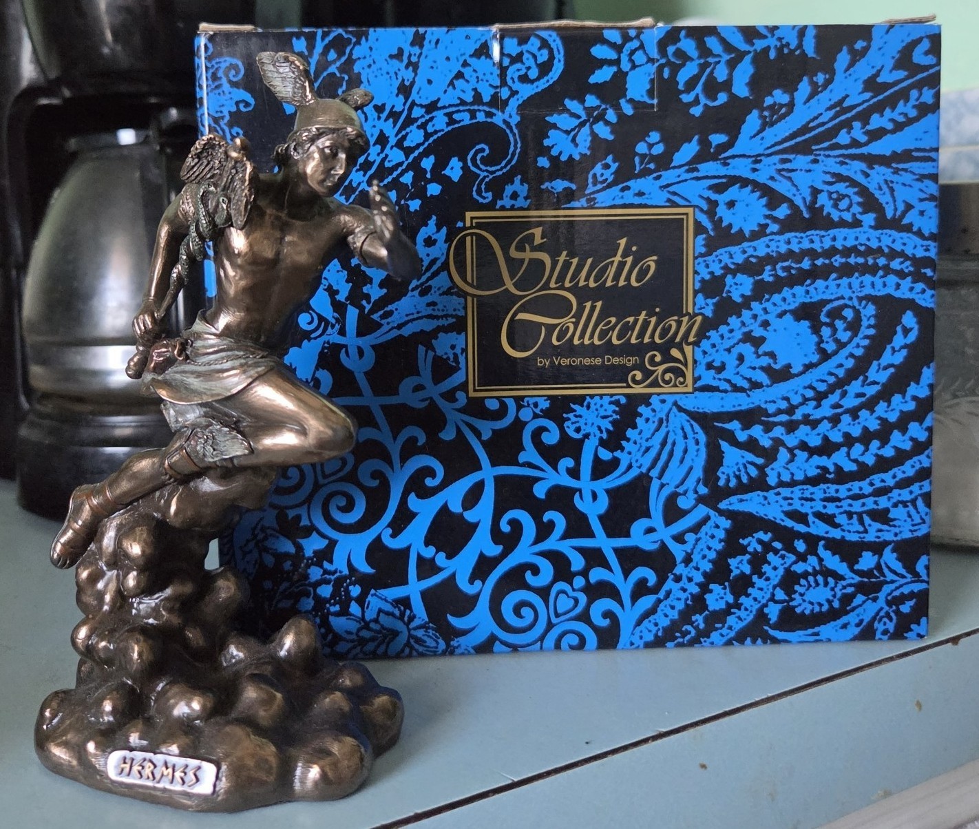 NEW VERONESE DESIGN STUDIO COLLECTION HERMES GREEK HERALD OF THE GODS FIGURE