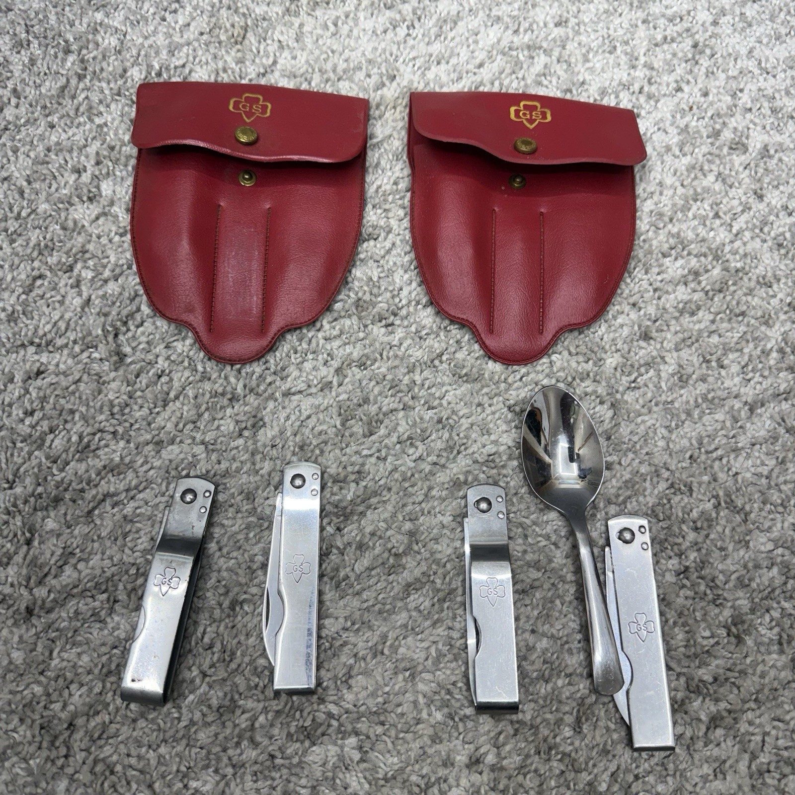 Girl Scouts Vintage Camping Utensil Set Hobo Mess Kit for restoration (read) Girl Scouts Vintage Camping Utensil Set Hobo Mess Kit for restoration (read)