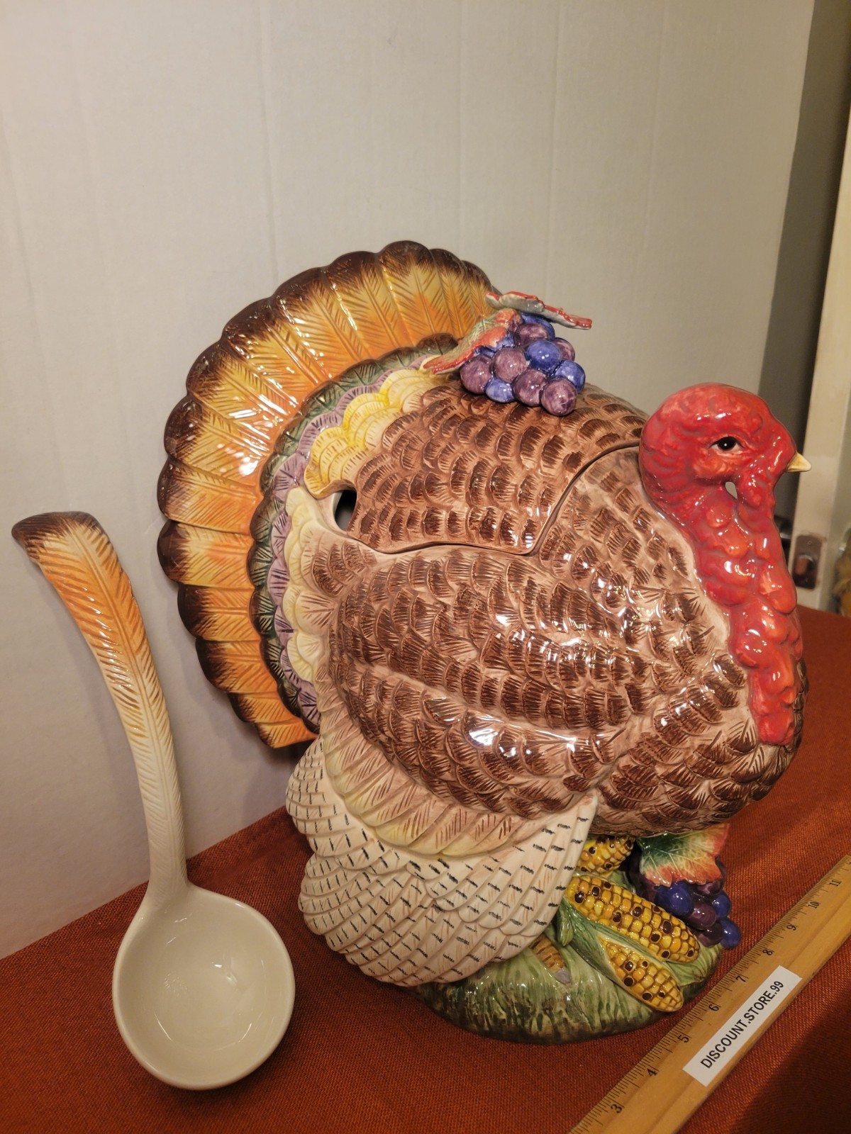 Vintage Fitz and Floyd Classics Turkey Tureen Large 4 Cup w/ Lid & Spoon Ladle Vintage Fitz and Floyd Classics Turkey Tureen Large 4 Cup w/ Lid & Spoon Ladle