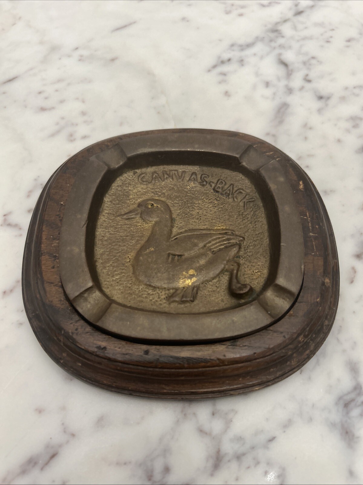 Valmazan Sarried Spain Heavy Brass Canvas Back Ashtray RARE Unique Vintage Valmazan Sarried Spain Heavy Brass Canvas Back Ashtray RARE Unique Vintage