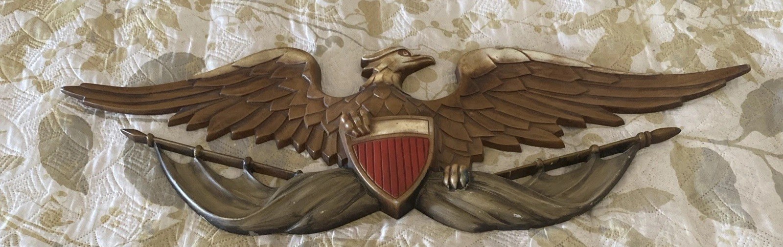 Vintage Sexton USA Brass Tone Metal Eagle Wall Plaque 27 Vintage Sexton USA Brass Tone Metal Eagle Wall Plaque 27