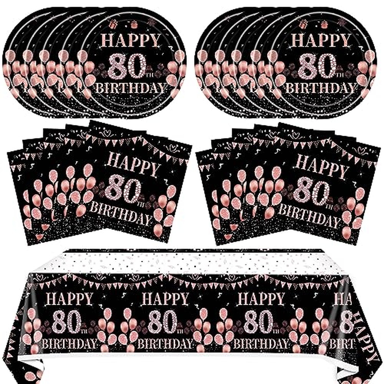 41PCS 80th Birthday Decorations for Women Vintage Rose Gold Black 1946 Party ... 41PCS 80th Birthday Decorations for Women Vintage Rose Gold Black 1946 Party ...