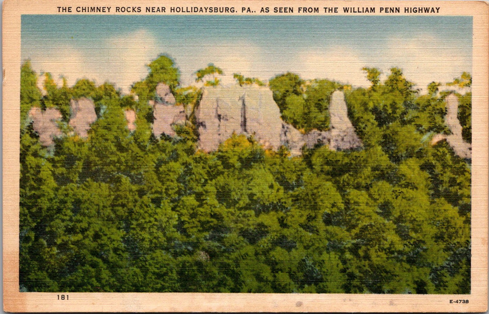 Chimney Rocks William Penn Highway Near Hollidaysburg PA Vtg Postcard 5PA10-008 Chimney Rocks William Penn Highway Near Hollidaysburg PA Vtg Postcard 5PA10-008