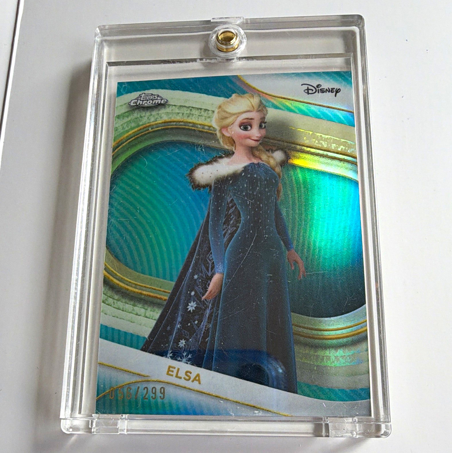 2025 Topps Chrome Disney Frozen Elsa #111 Hologram Serial Numbered 056/299 2025 Topps Chrome Disney Frozen Elsa #111 Hologram Serial Numbered 056/299