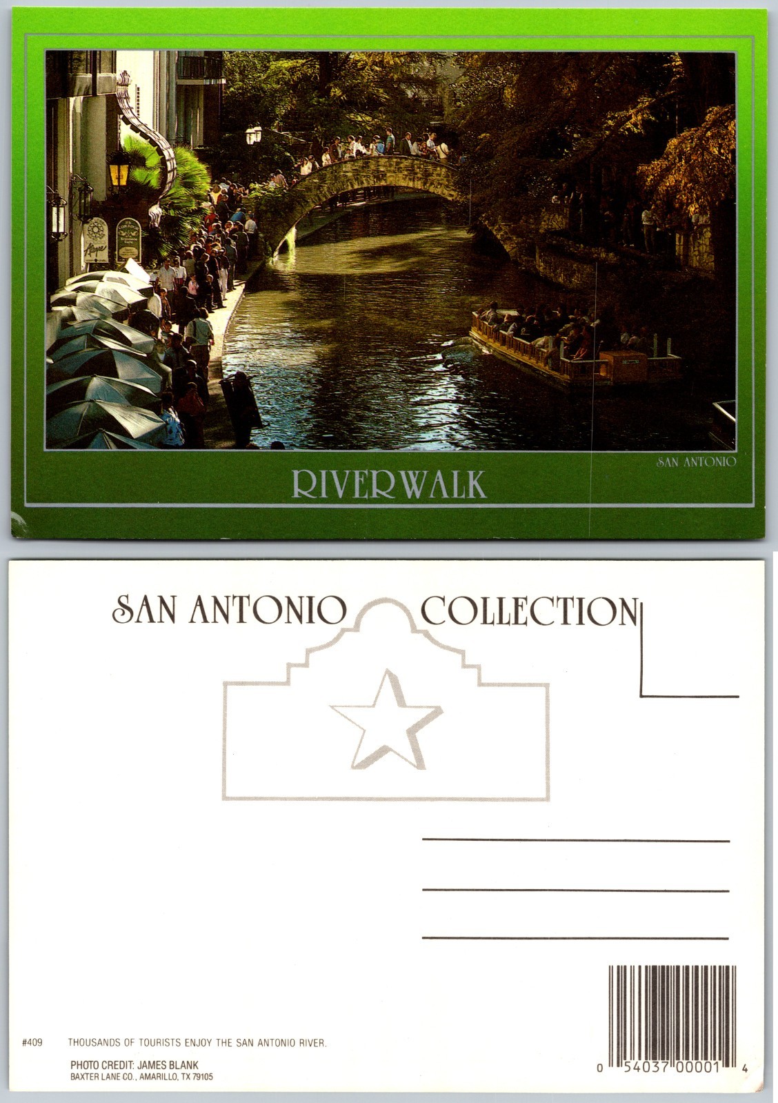 Continental Riverwalk San Antonio Postcard