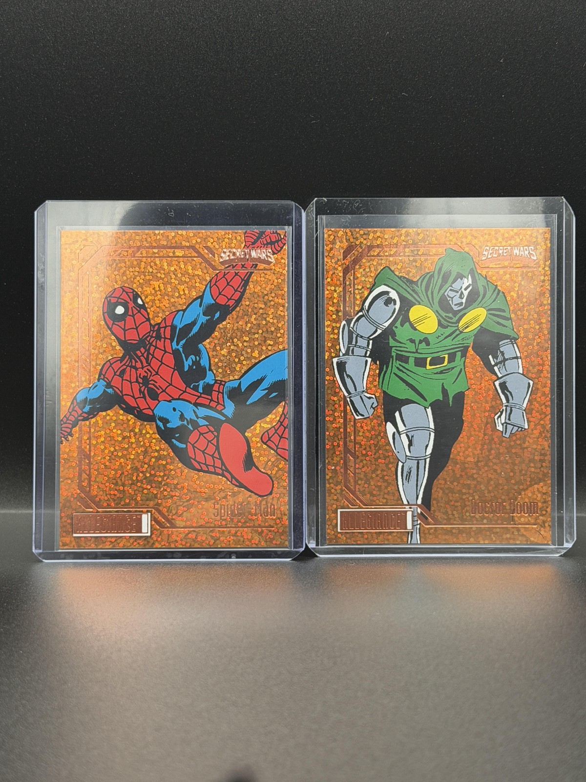 2024 UD Marvel Allegiance Secret Wars Doctor Doom Spider-Man Orange Glitter /199 2024 UD Marvel Allegiance Secret Wars Doctor Doom Spider-Man Orange Glitter /199