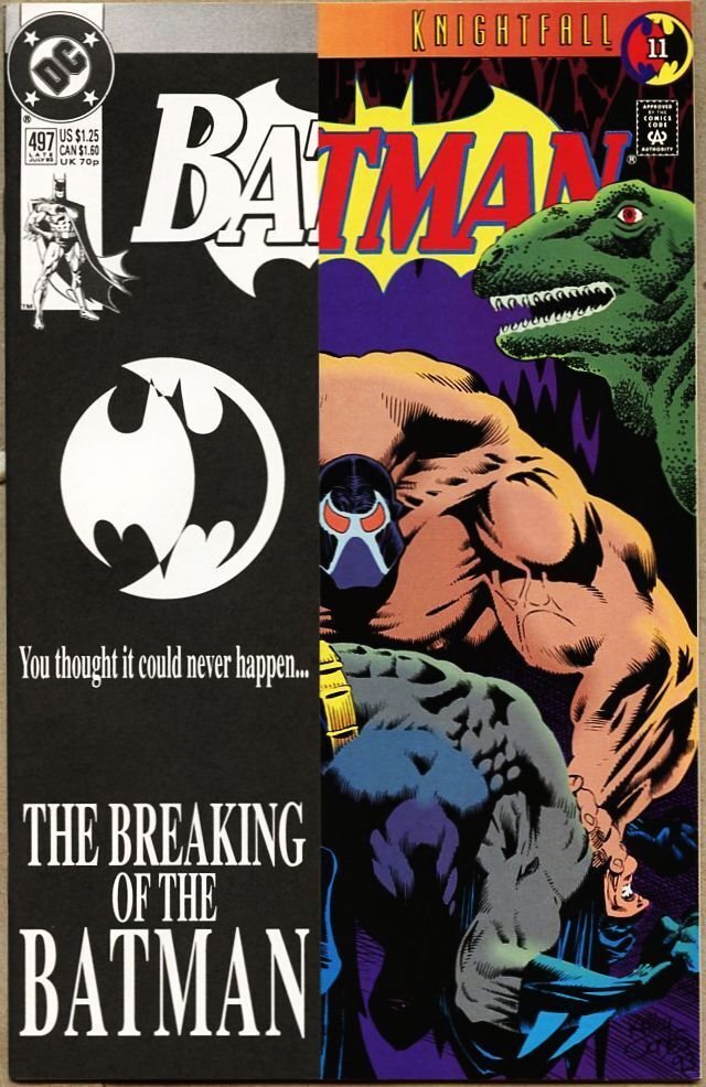Batman #497-1993 nm- 9.2 DC 1st w/ Overlay Cover Bane Breaks Batman\'s Back