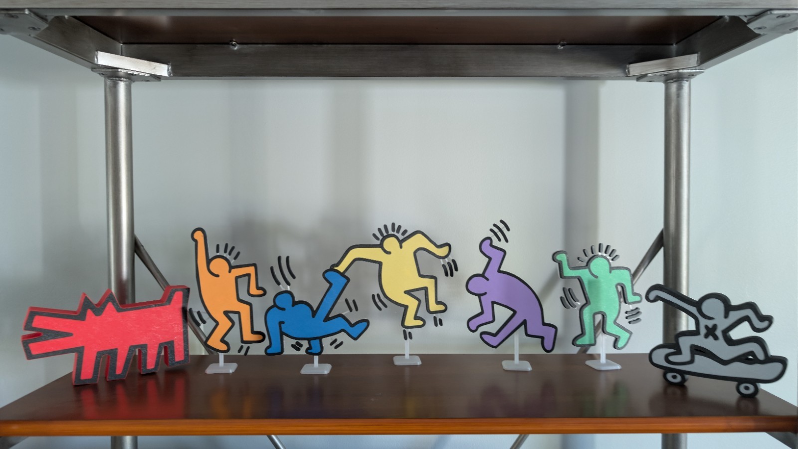Keith Haring Dancing Figures with Dog and Skateboarder