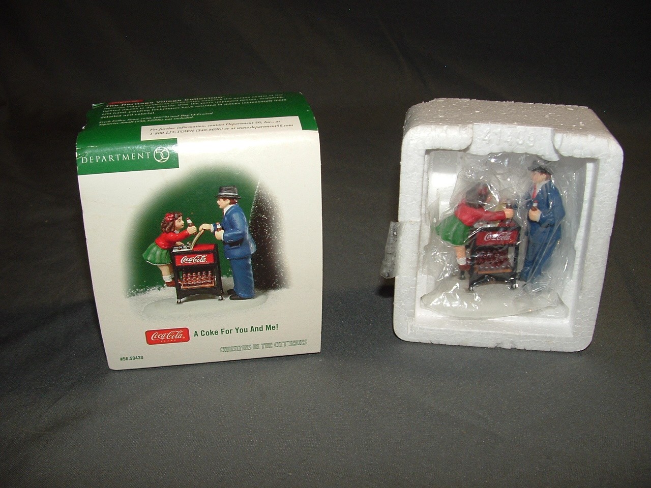 NIB - Retired -Dept 56 Christmas in the City Series A Coke For You and Me #59430 NIB - Retired -Dept 56 Christmas in the City Series A Coke For You and Me #59430