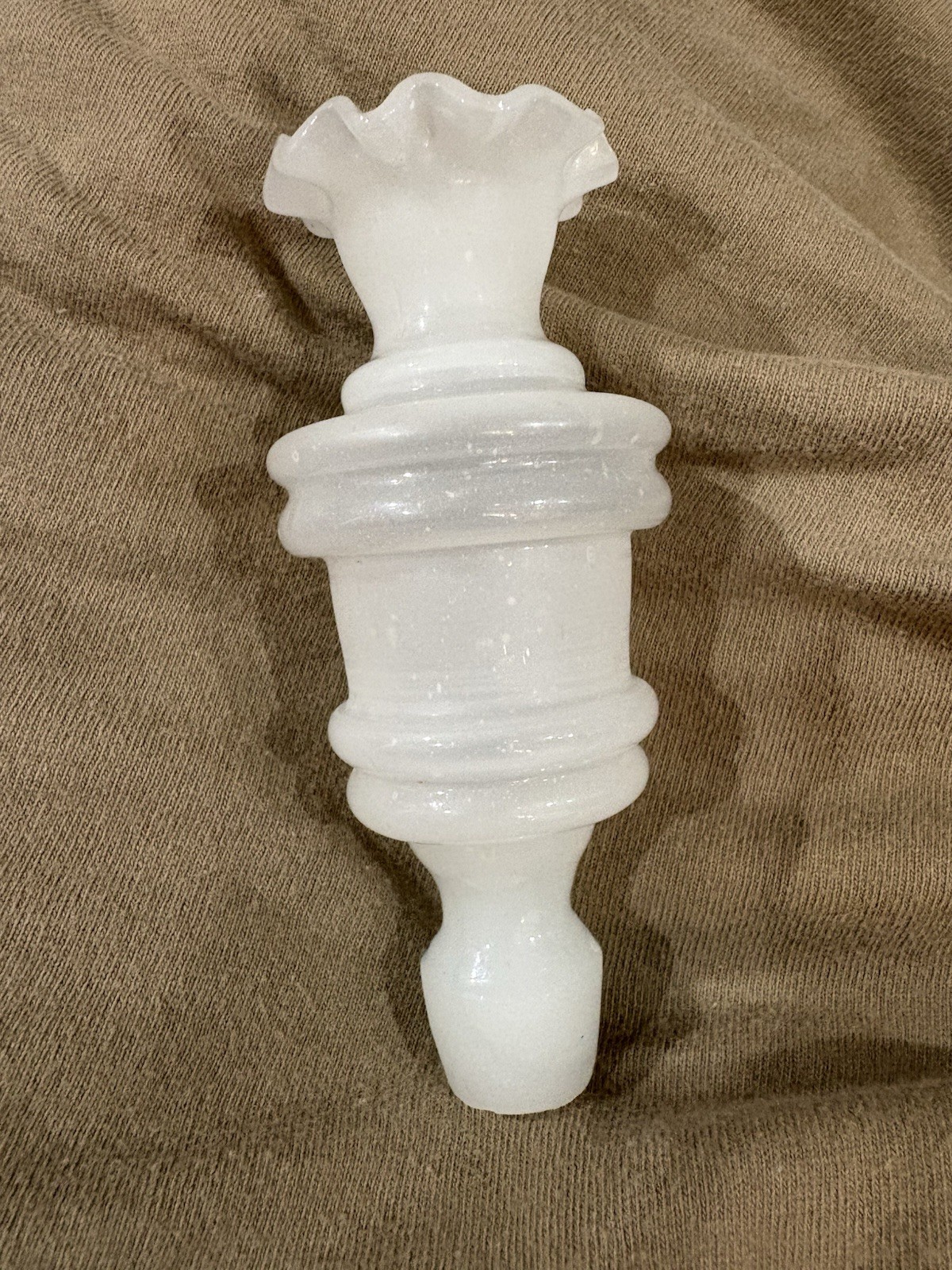Antique Whiskey Stopper/ Shot Glass Opaque White Excellent Condition Antique Whiskey Stopper/ Shot Glass Opaque White Excellent Condition