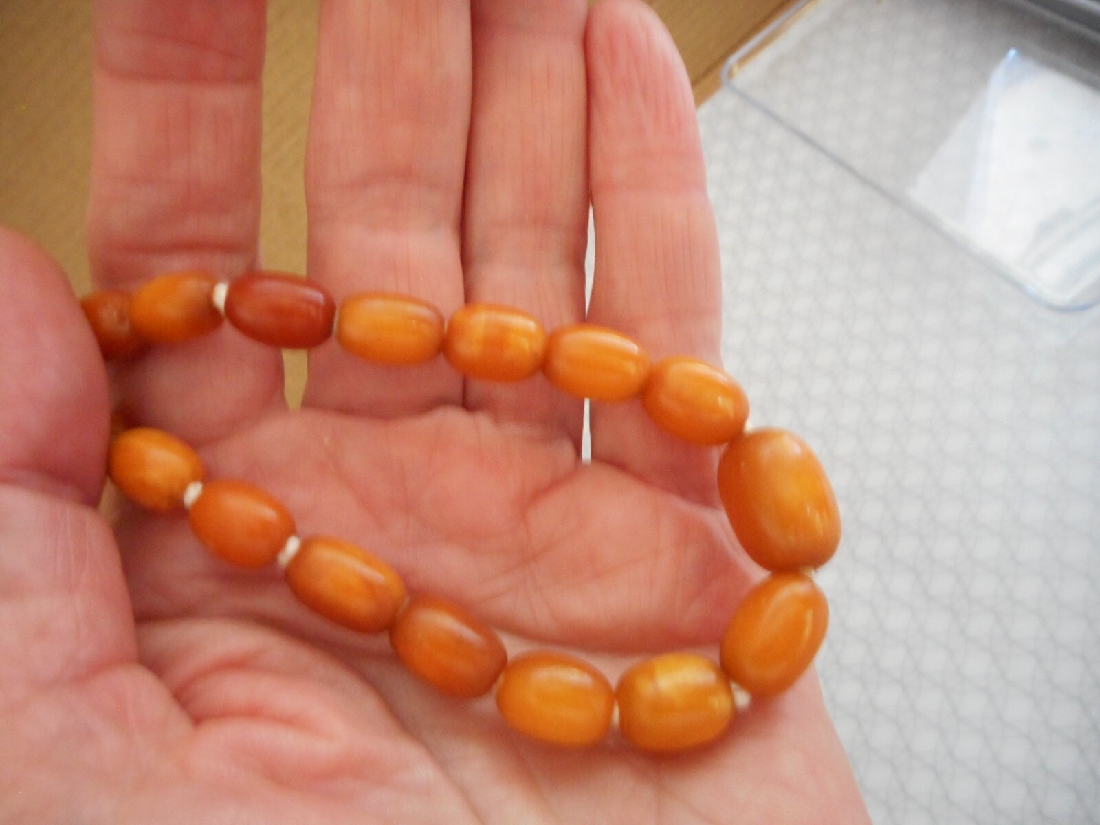 Antique butterscotch amber necklace 14g Antique butterscotch amber necklace 14g