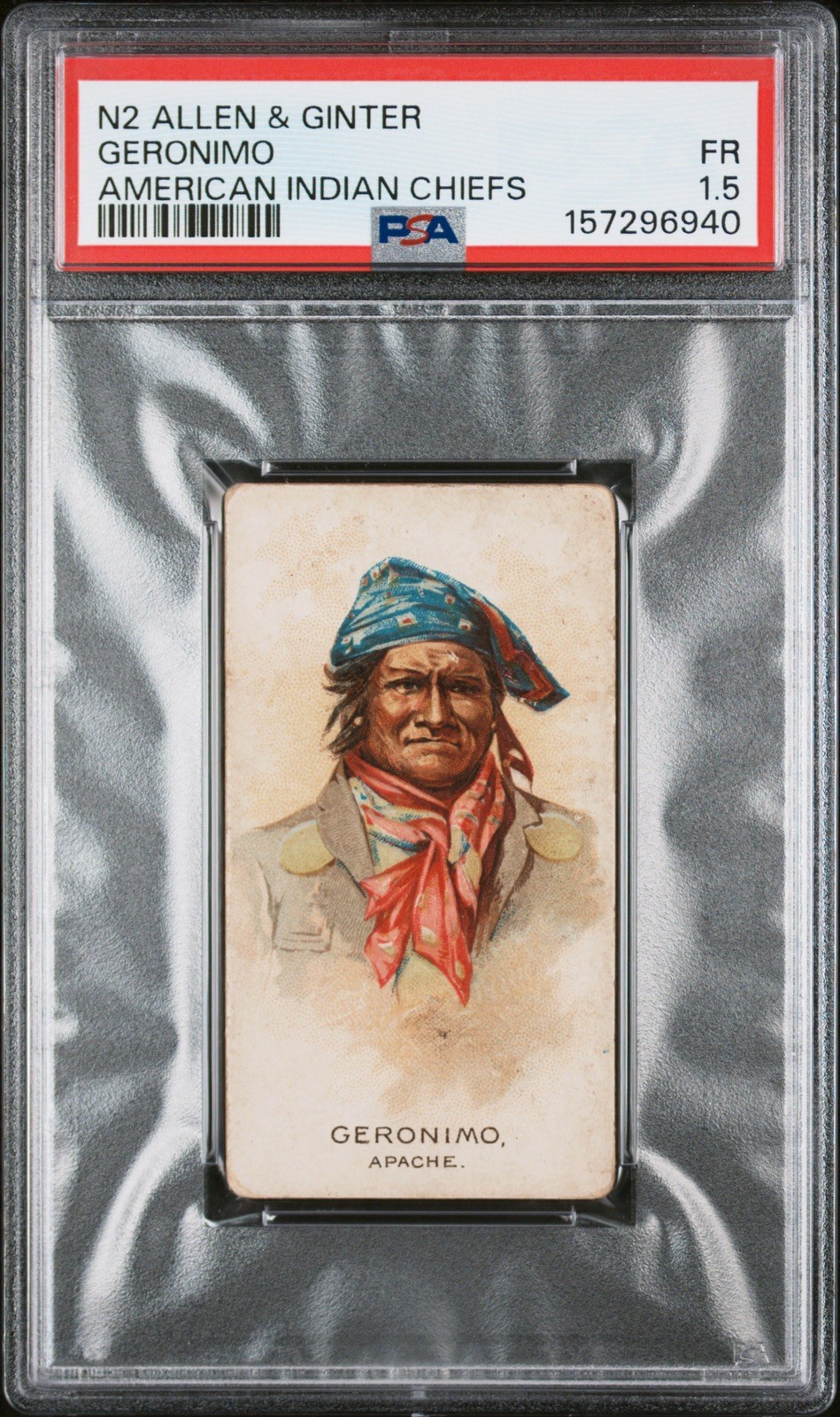 1888 N2 ALLEN & GINTER AMERICAN INDIAN CHIEFS GERONIMO PSA 1.5 157296940 1888 N2 ALLEN & GINTER AMERICAN INDIAN CHIEFS GERONIMO PSA 1.5 157296940