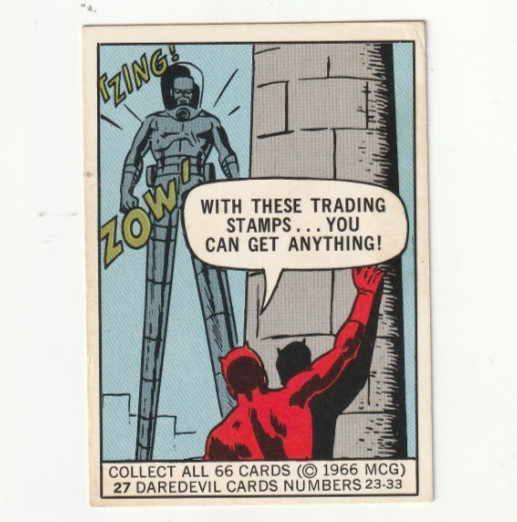 💥RARE 1966 Donruss Marvel Super Heroes Daredevil #27💥 💥RARE 1966 Donruss Marvel Super Heroes Daredevil #27💥