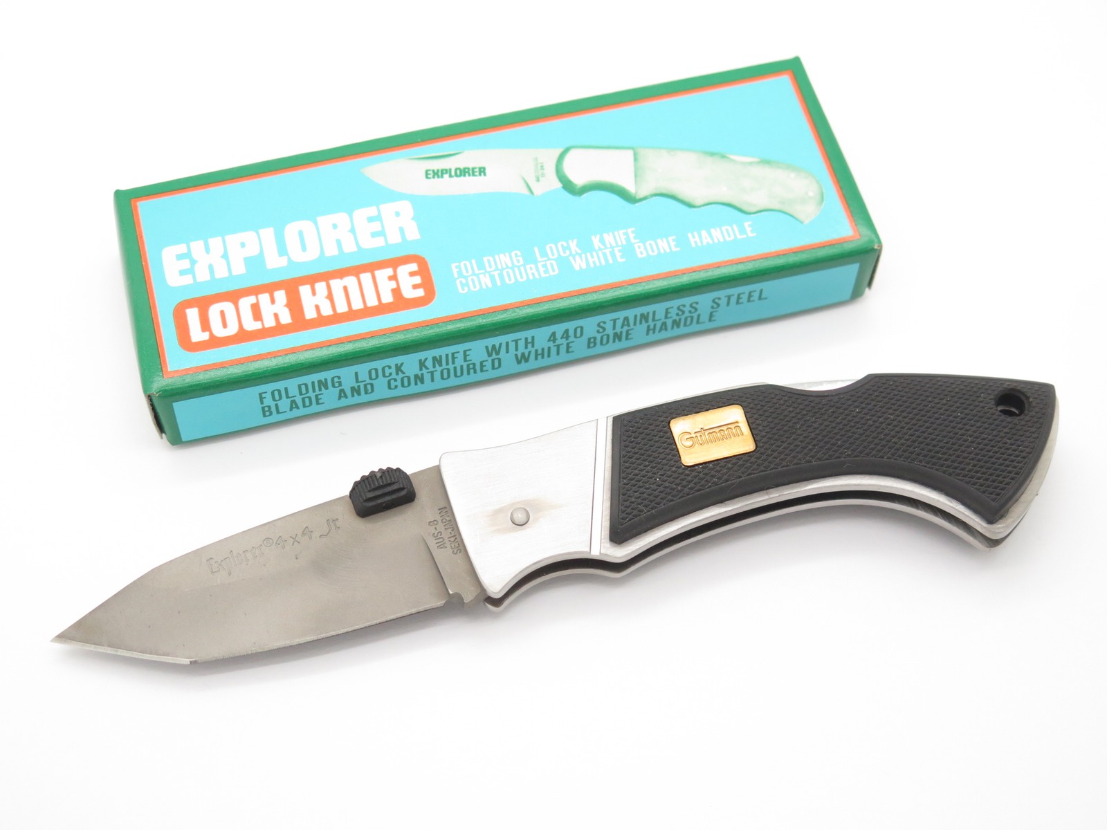 Vtg Explorer 4x4 Jr Tanto AUS-8 G Sakai Seki Japan Folding Lockback Pocket Knife