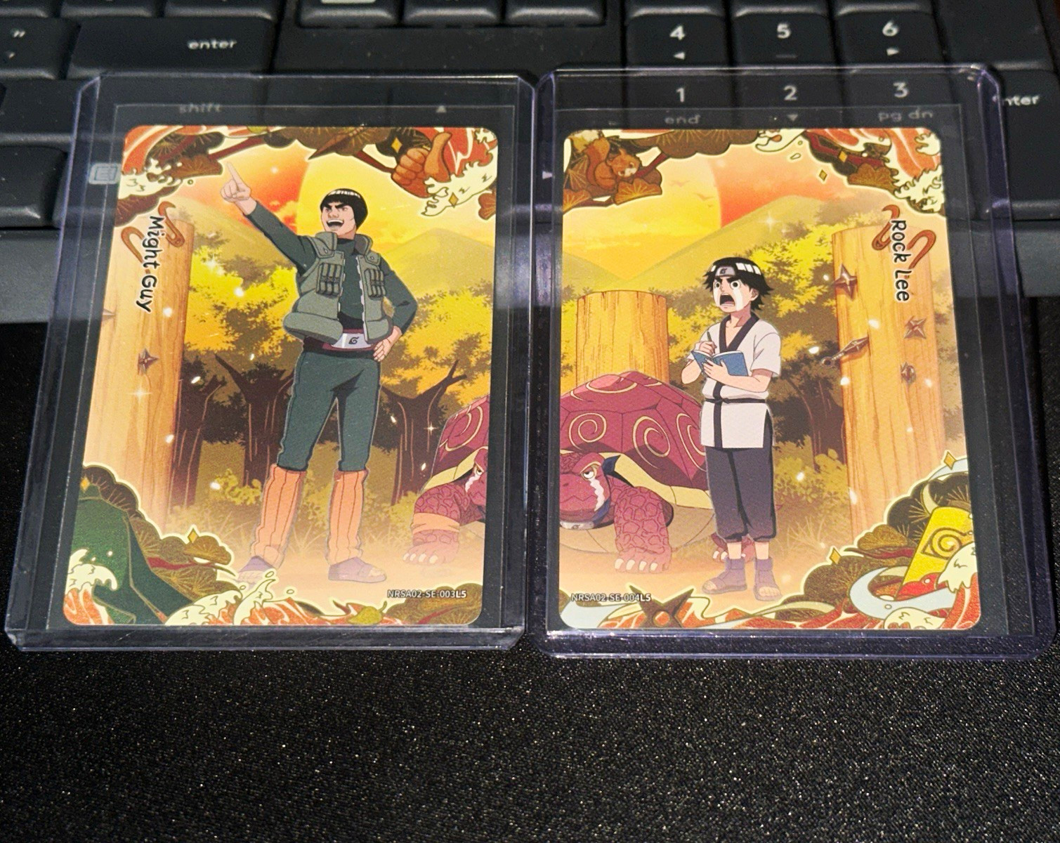Kayou Naruto 2-Card Lot Might Guy & Rock Lee NRSA02-SE-003 & NRSA02-SE-004