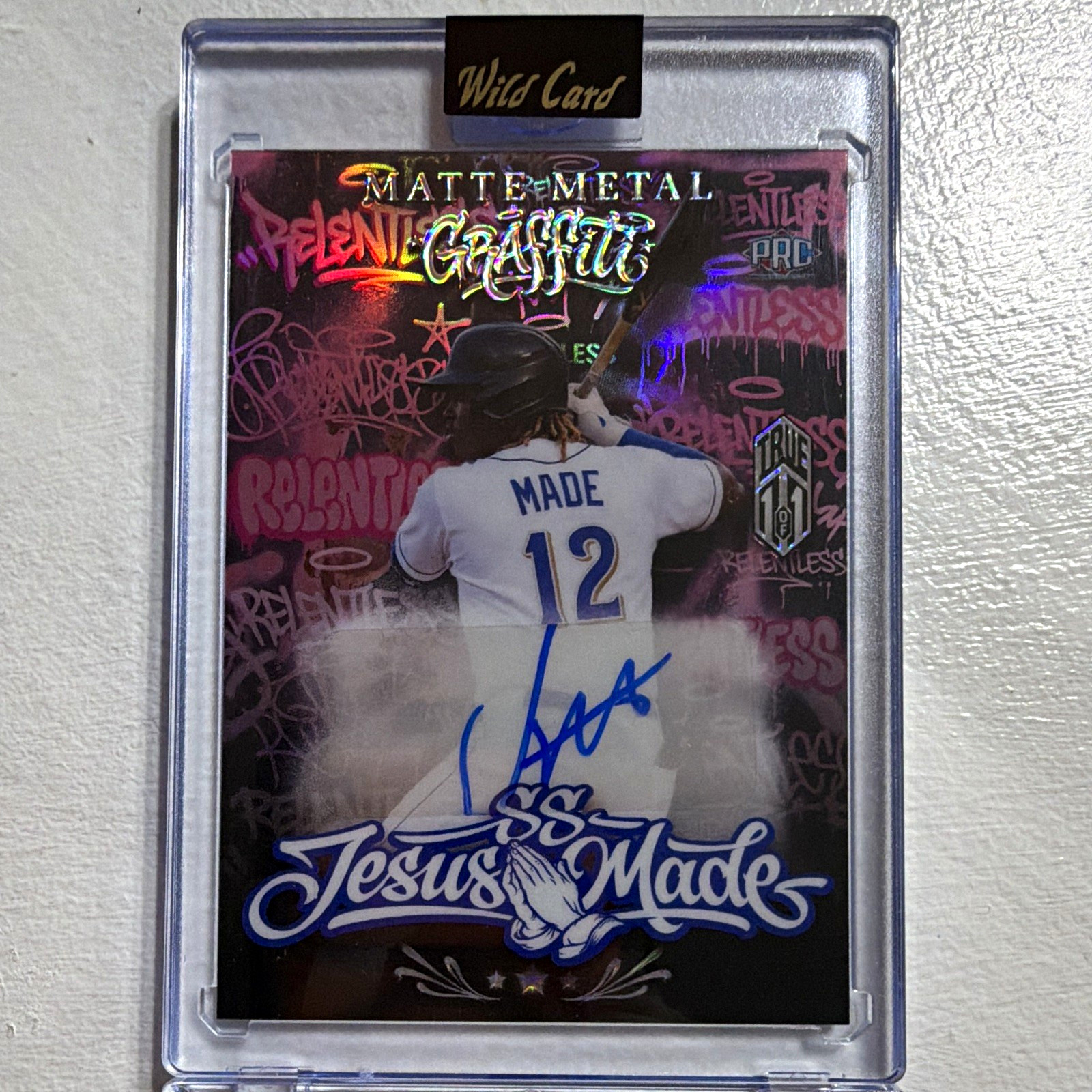 Wild Card 2026 Matte Metal Graffiti Jesus Made Auto True 1/1 Wild Card 2026 Matte Metal Graffiti Jesus Made Auto True 1/1