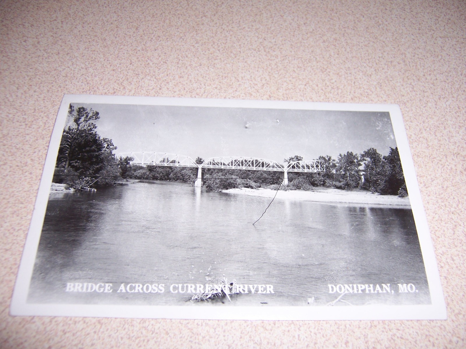 1950s BRIDGE ACROSS CURRENT RIVER, DONIPHAN, MO. RPPC POSTCARD