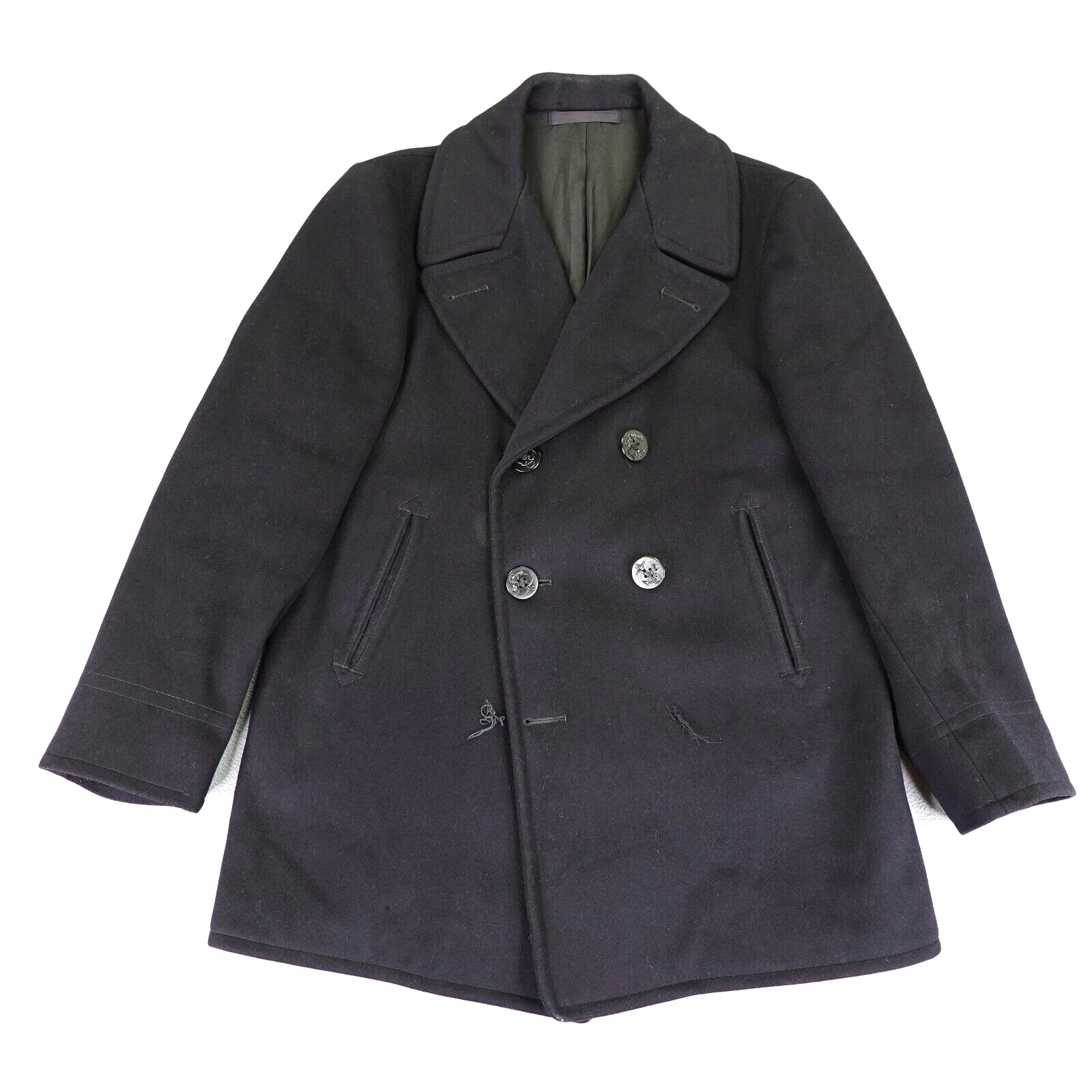Vintage US Navy Jacket 42 Black Wool Pea Coat 40s 50s N140 Naval Clothing Depot Vintage US Navy Jacket 42 Black Wool Pea Coat 40s 50s N140 Naval Clothing Depot