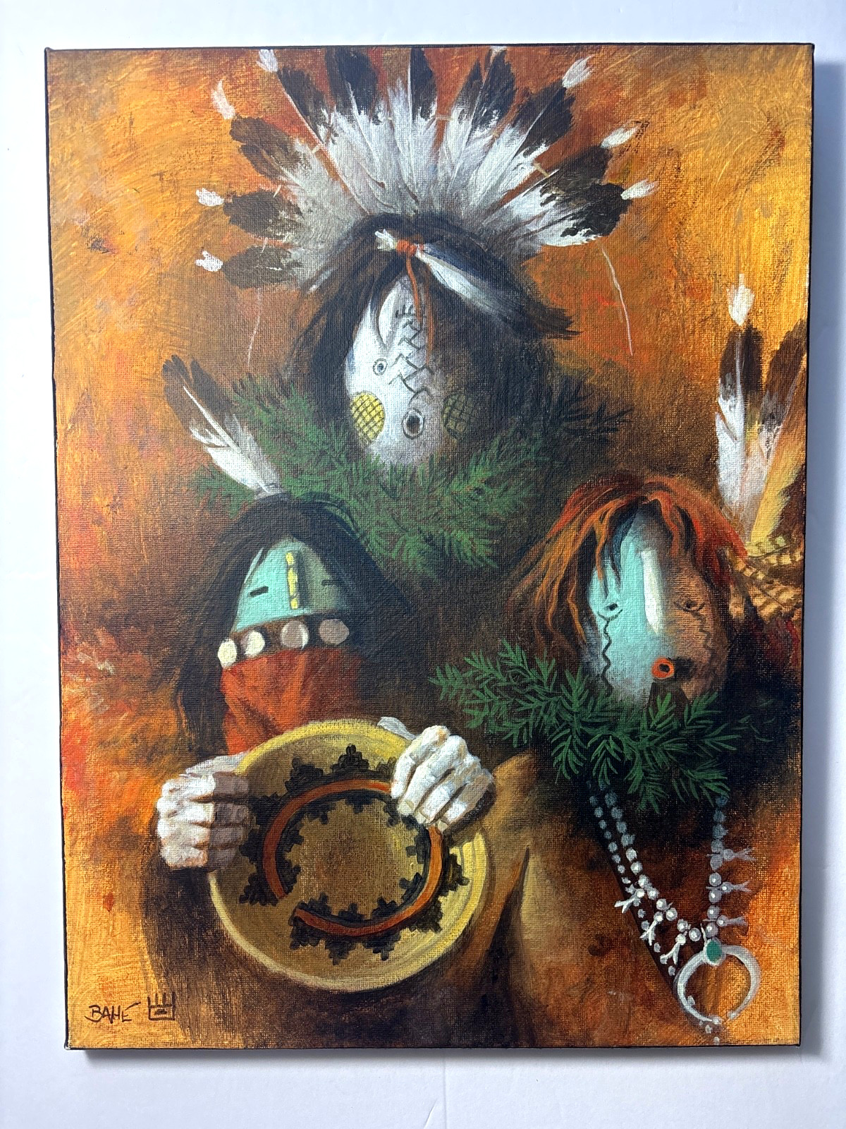 Allen Bahe Native American Indian Painting \