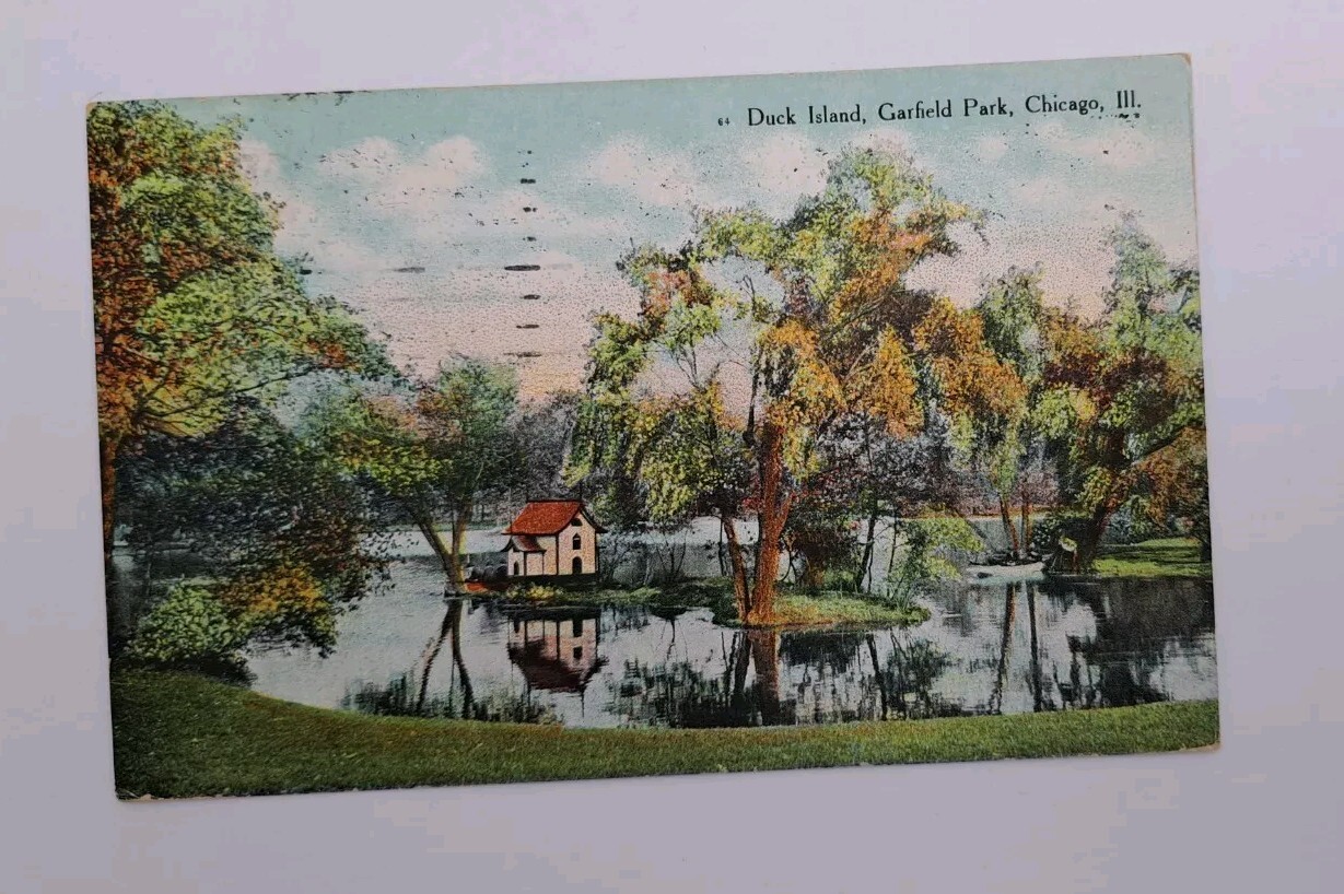 c1909~Chicago Illinois IL~Garfield Park~West Side~Duck Island~ Antique Postcard c1909~Chicago Illinois IL~Garfield Park~West Side~Duck Island~ Antique Postcard