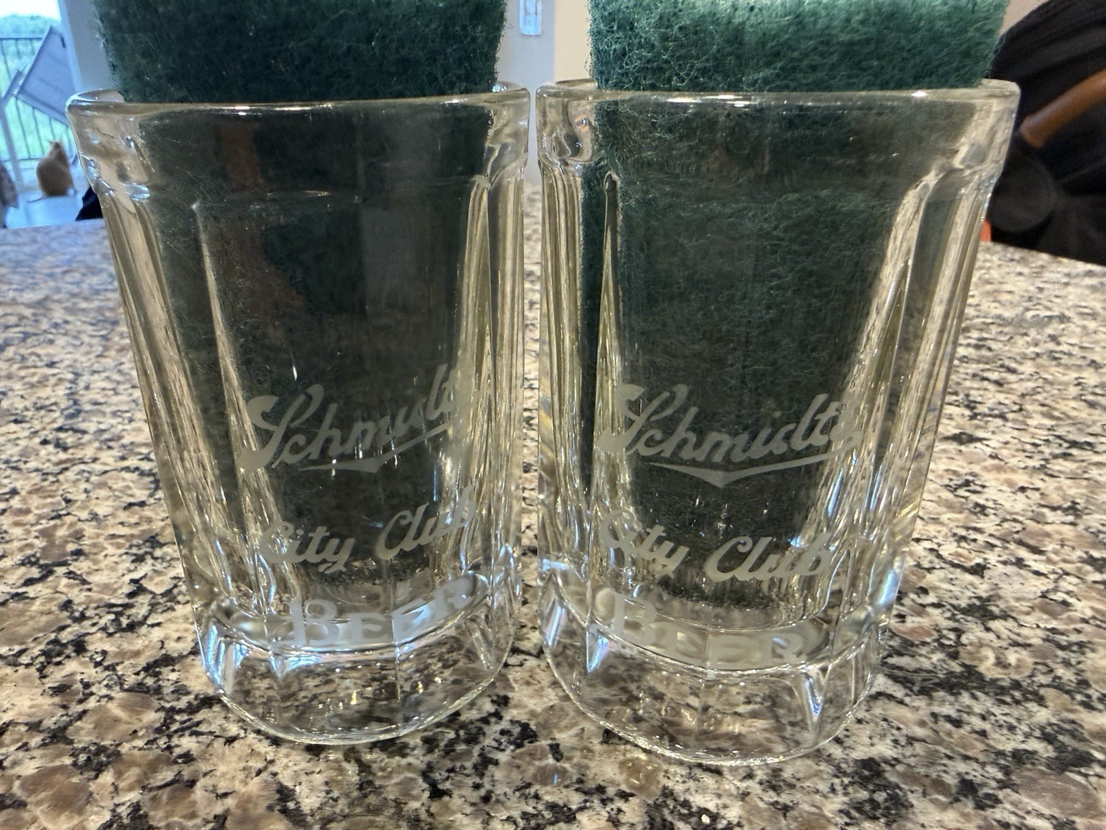 2 Rare Etched Scmidt Beer City Club Advertising 5” Glass Mugs St. Paul Minnesota 2 Rare Etched Scmidt Beer City Club Advertising 5” Glass Mugs St. Paul Minnesota