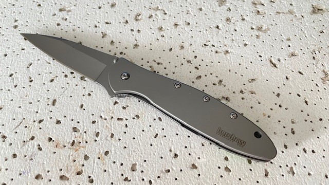 Kershaw 1660 Leek Linerlock Silver Folding Pocket Knife Plain Blade A/O Ken---