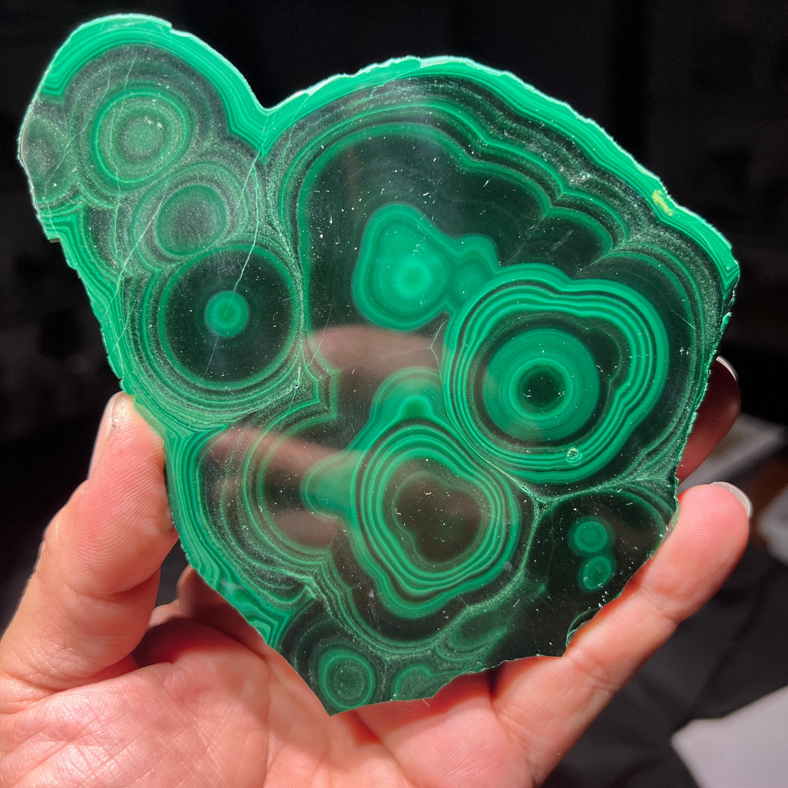 Malachite Slab from Mashamba West Mine, Congo - 12.5 x 10.2 x 1.3 cm Malachite Slab from Mashamba West Mine, Congo - 12.5 x 10.2 x 1.3 cm