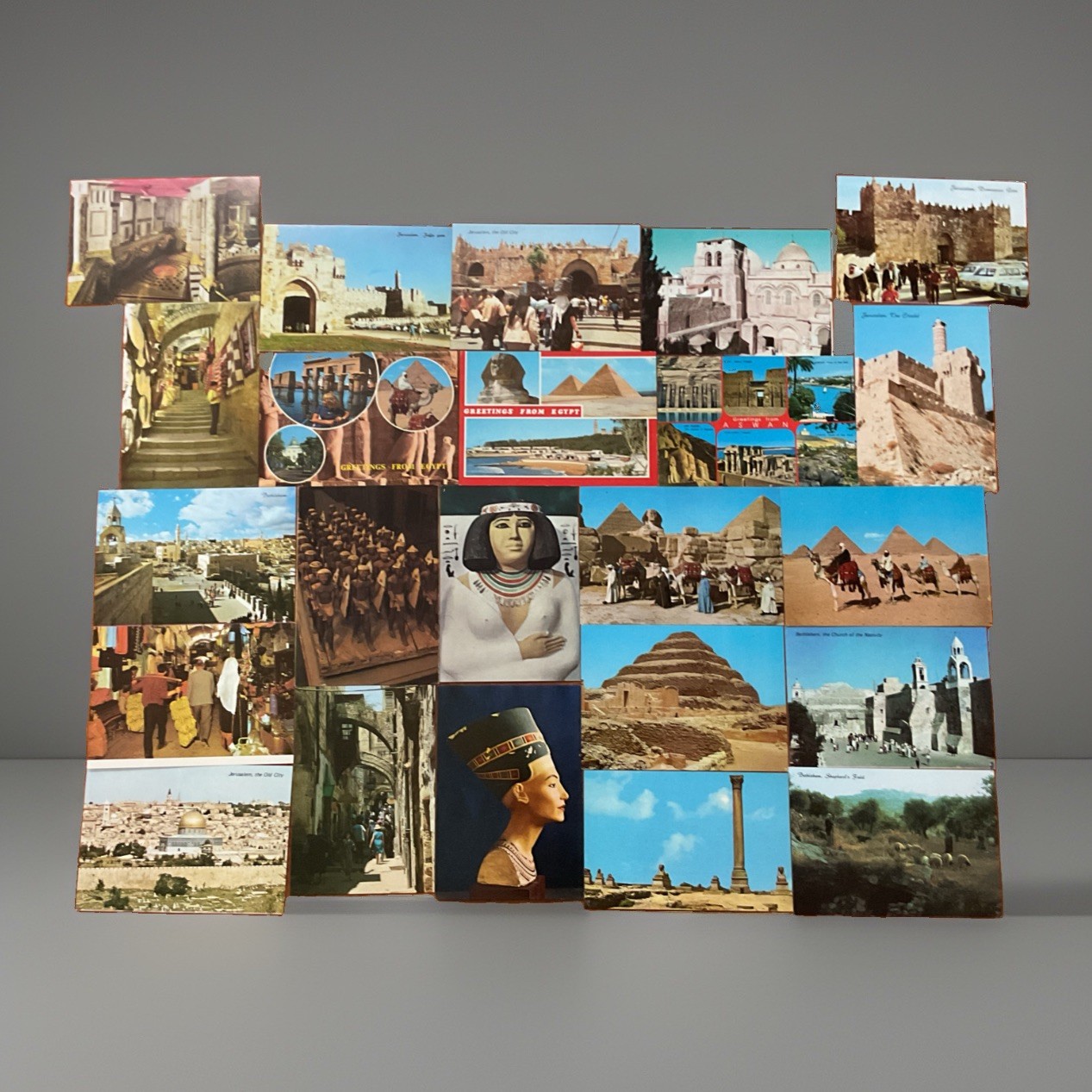 Vintage Lot Of 23 UNUSED Egyptian Postcards Egypt Bethlehem Jerusalem Postcards Vintage Lot Of 23 UNUSED Egyptian Postcards Egypt Bethlehem Jerusalem Postcards