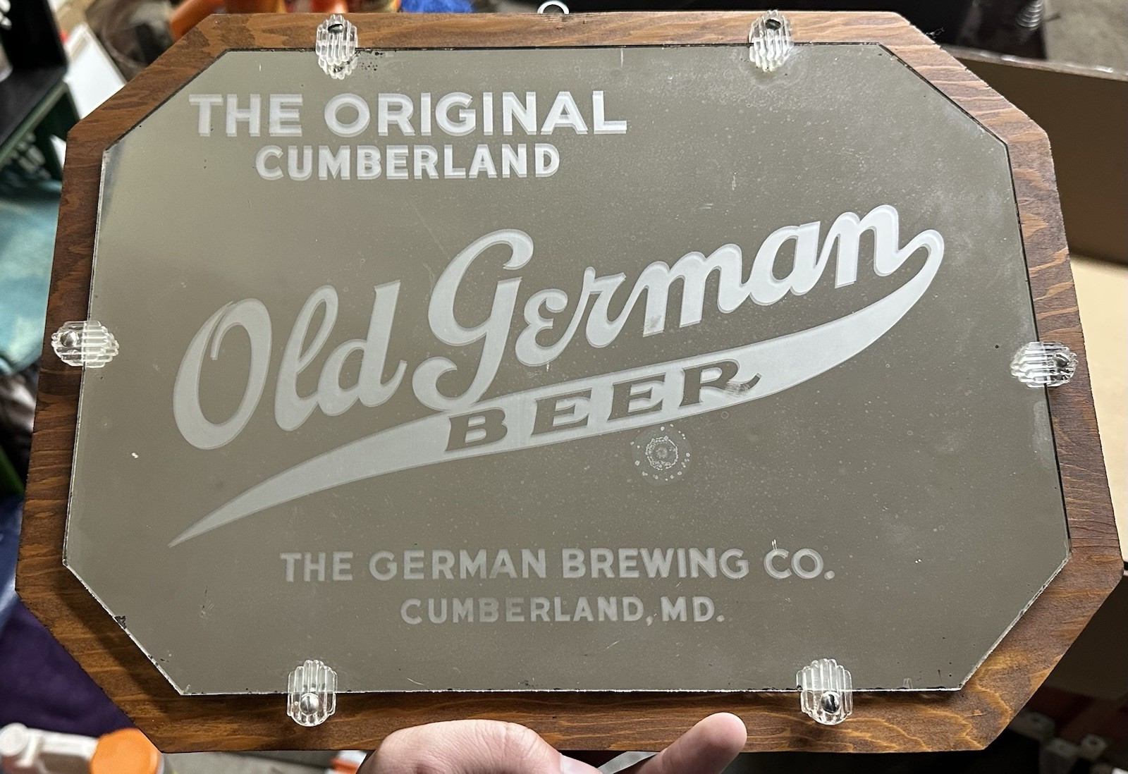 Vintage Old German Beer Mirrored Wall Sign Cumberland Maryland Bar Decor Vintage Old German Beer Mirrored Wall Sign Cumberland Maryland Bar Decor