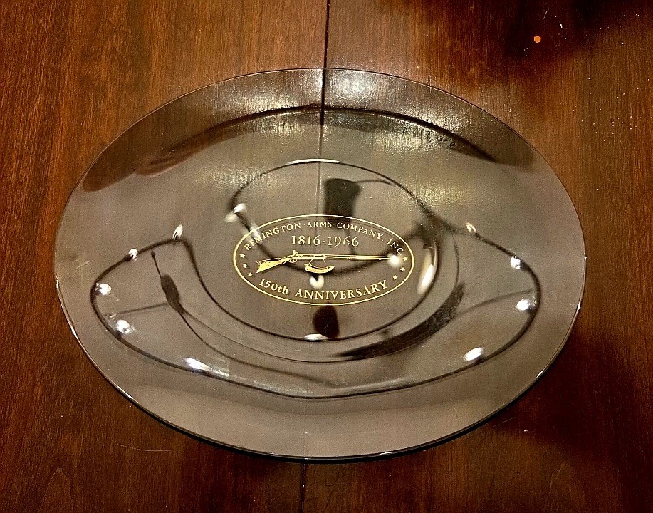 1966 Remington Arms Company 150th Year Anniversary Thick Glass Plate 1816 -1966 1966 Remington Arms Company 150th Year Anniversary Thick Glass Plate 1816 -1966