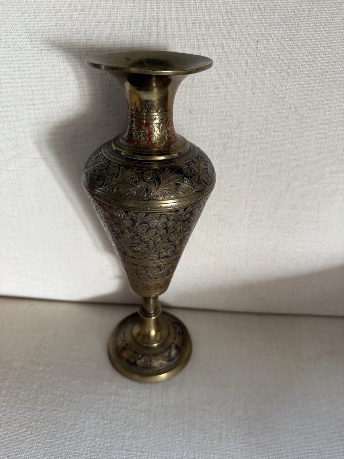 Vintage Indian Brass Decorative Brass Floral Engraved Ornate Vintage Indian Brass Decorative Brass Floral Engraved Ornate