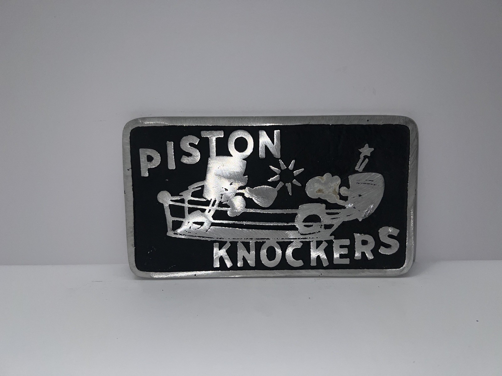 Vintage Cast Aluminum PISTON KNOCKERS Rare Car Club Plaque Collectable Vintage Cast Aluminum PISTON KNOCKERS Rare Car Club Plaque Collectable