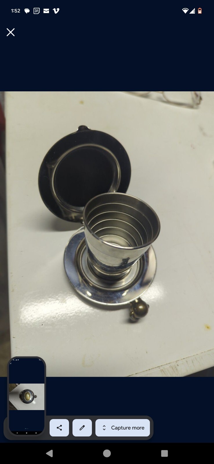 Dalvey VOYAGER POCKET CUP  Gold Detail
