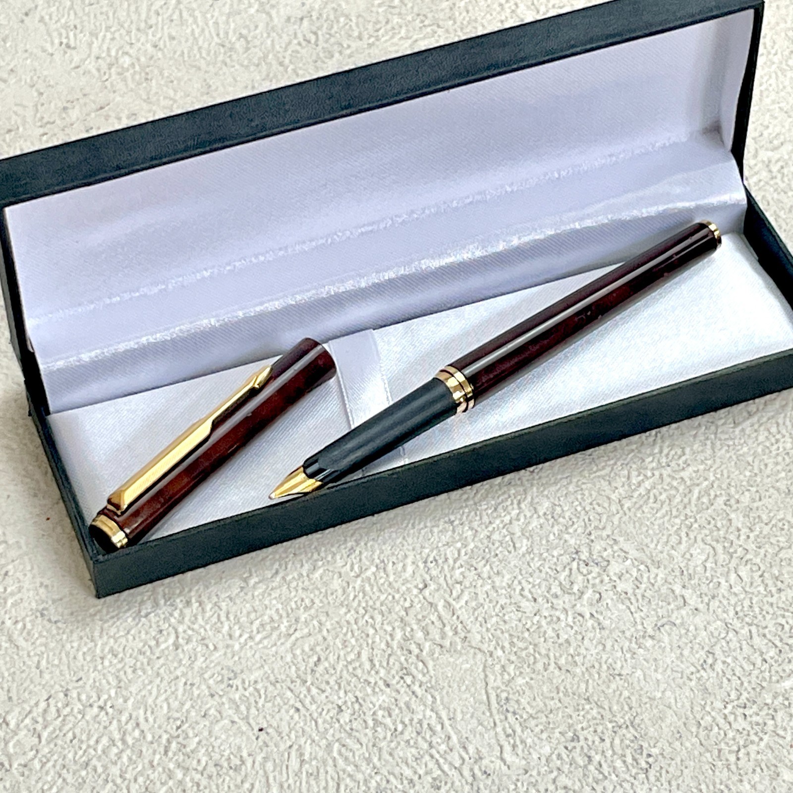 Vintage Parker 95 Fountain Pen Thuya Laque Brown Marble Made in France BS235