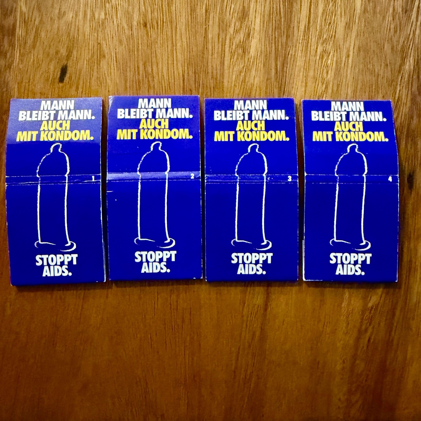 Rare 1980s German AIDS Awareness Matchbook Set Hamburg Condom Campaign Rare 1980s German AIDS Awareness Matchbook Set Hamburg Condom Campaign