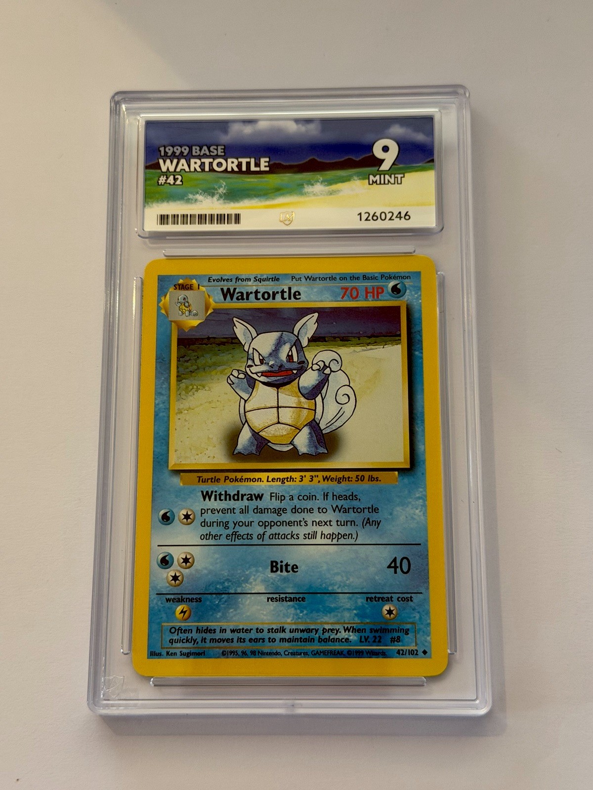 1999, Wartortle, #42, Base, ACE 9