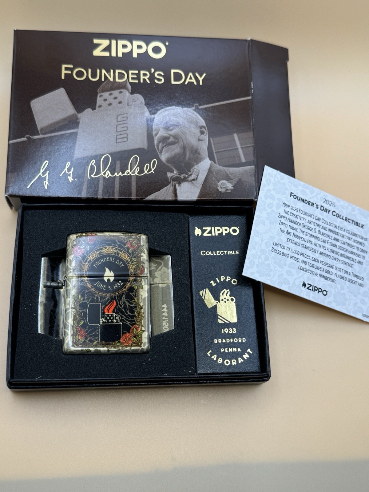 2025 Founder’s Day Limited Edition Collectible Zippo Lighter New Only 5,000 Made