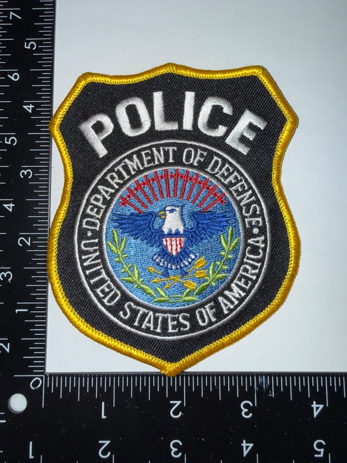 Department of Defense DOD Police Shoulder Patch Obsolete Embroidered Department of Defense DOD Police Shoulder Patch Obsolete Embroidered