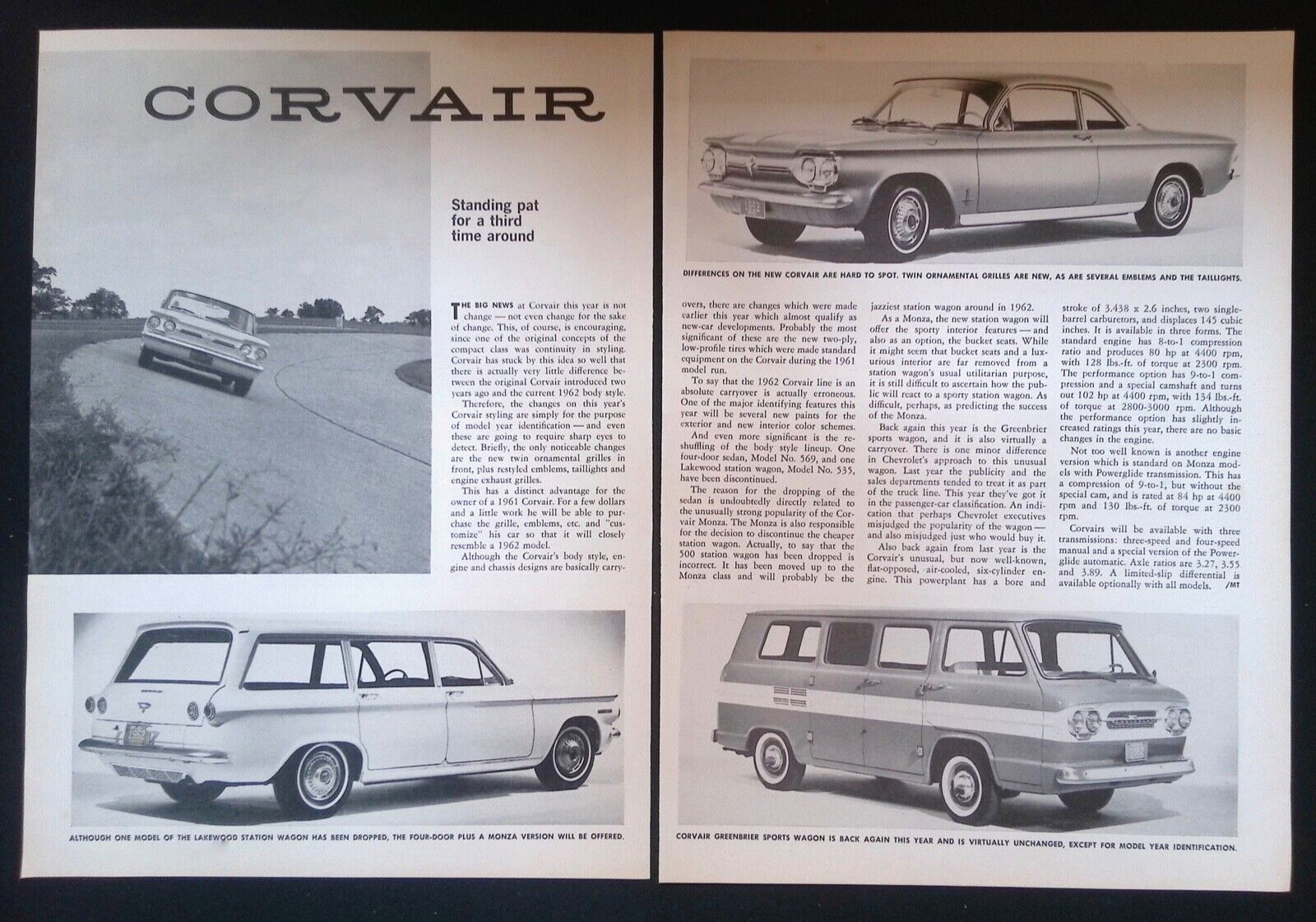 1962 Chevy Corvair New Car Info Article 1962 Chevy Corvair New Car Info Article