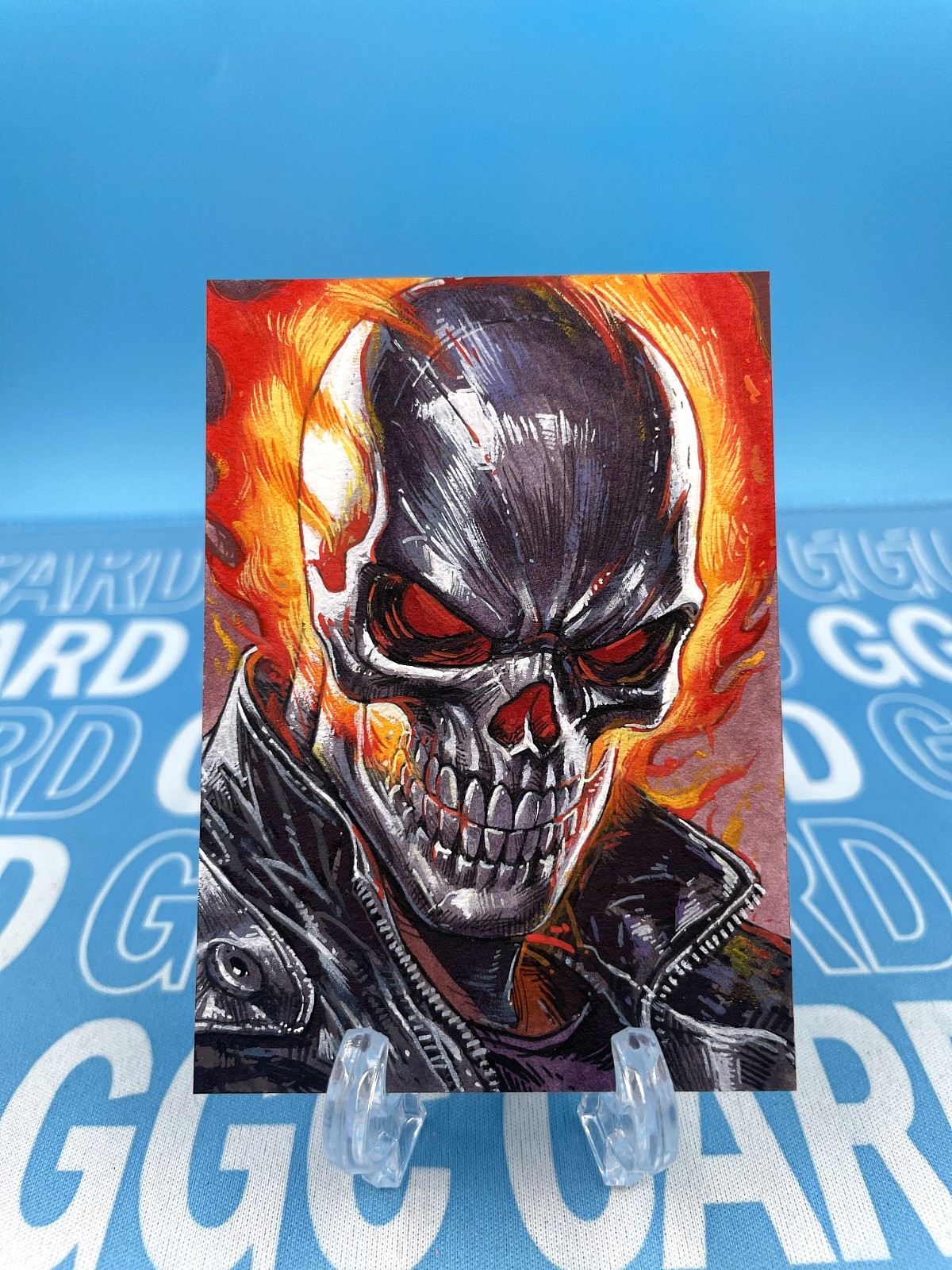 【Black Card】GGC Studio Marvel Ghost Rider Custom Art Sketch Card 1/1 AUTO 【Black Card】GGC Studio Marvel Ghost Rider Custom Art Sketch Card 1/1 AUTO
