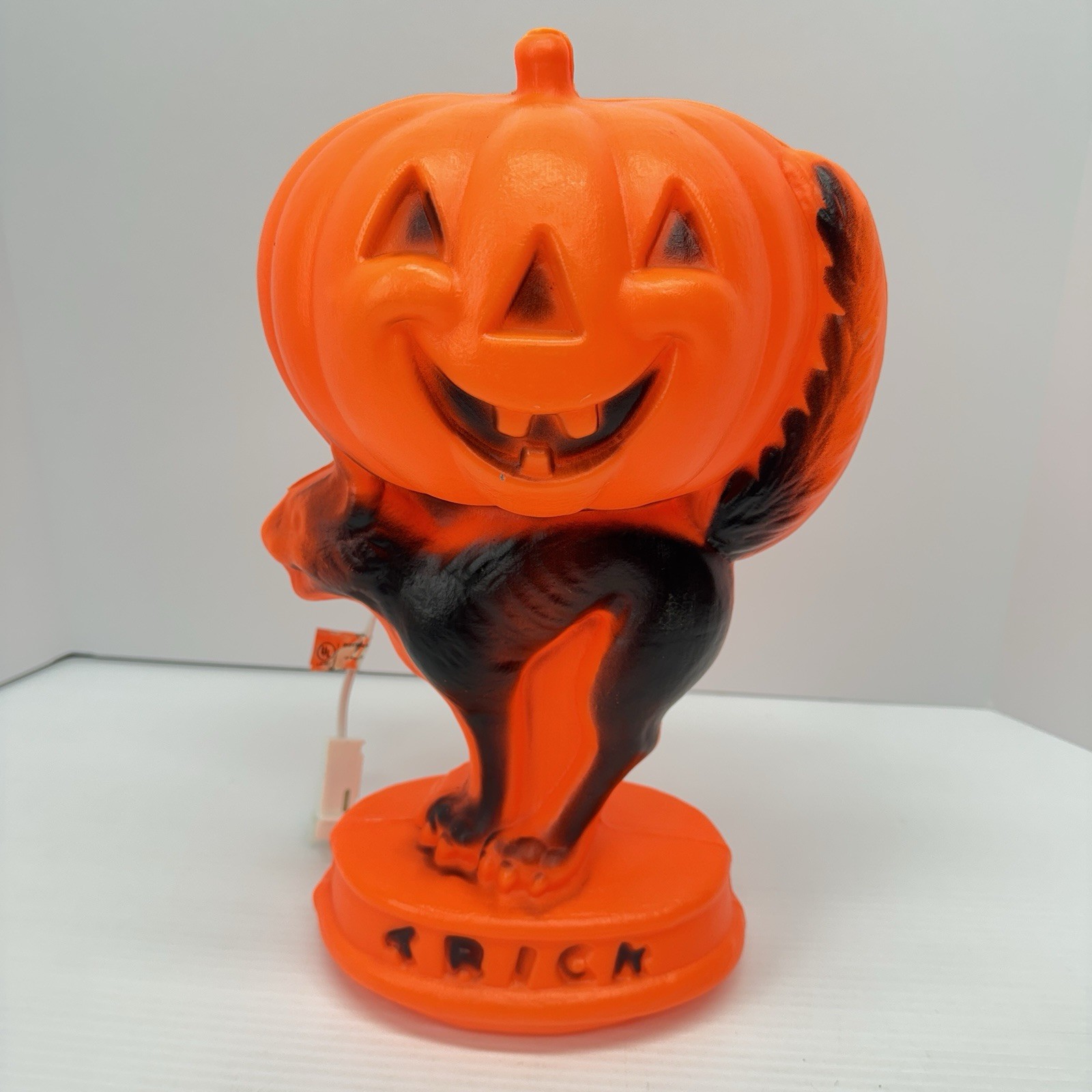 Vintage Halloween Jack O\'Lantern Pumpkin Black Cat Blow Mold 14\ Vintage Halloween Jack O\'Lantern Pumpkin Black Cat Blow Mold 14\