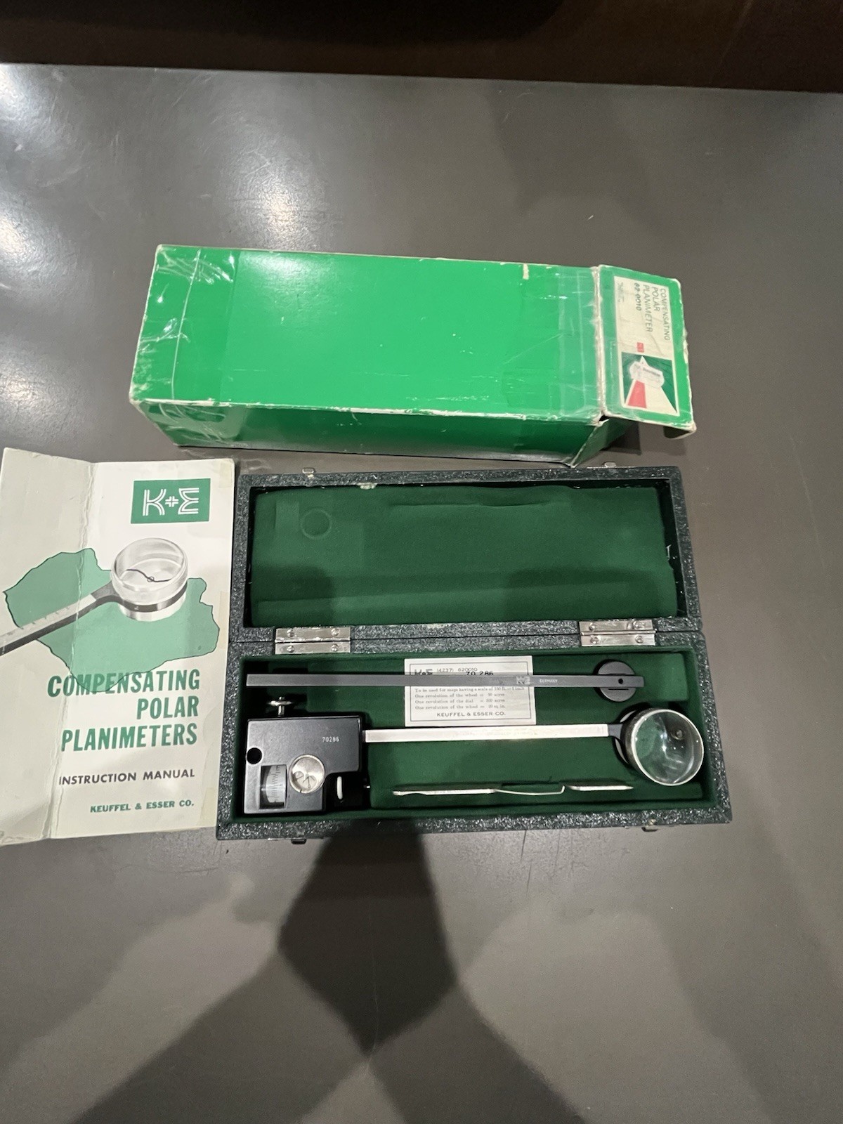 Vintage K&E Keuffel Esser 620010 Compensating Polar Planimeter Complete