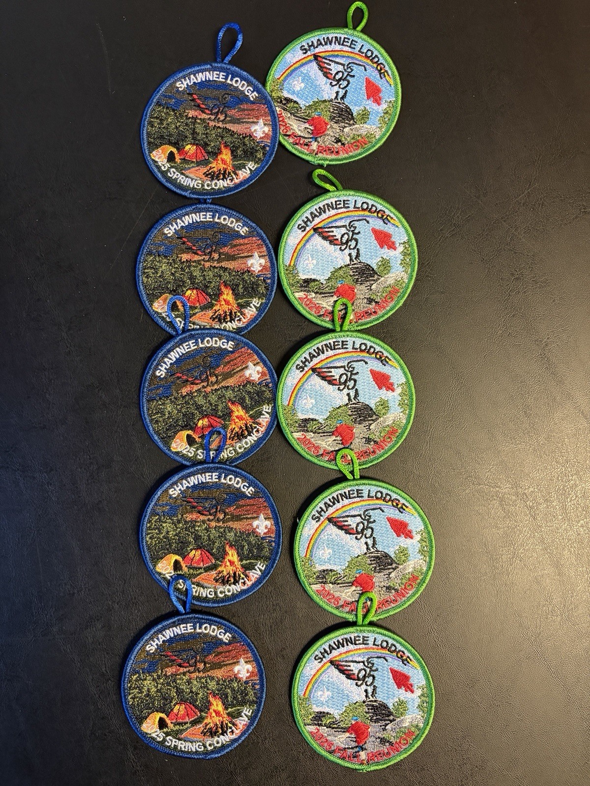 5 SETS OF - Shawnee Lodge 51, 95th Anniversary Event Patches - OA Scouts BSA