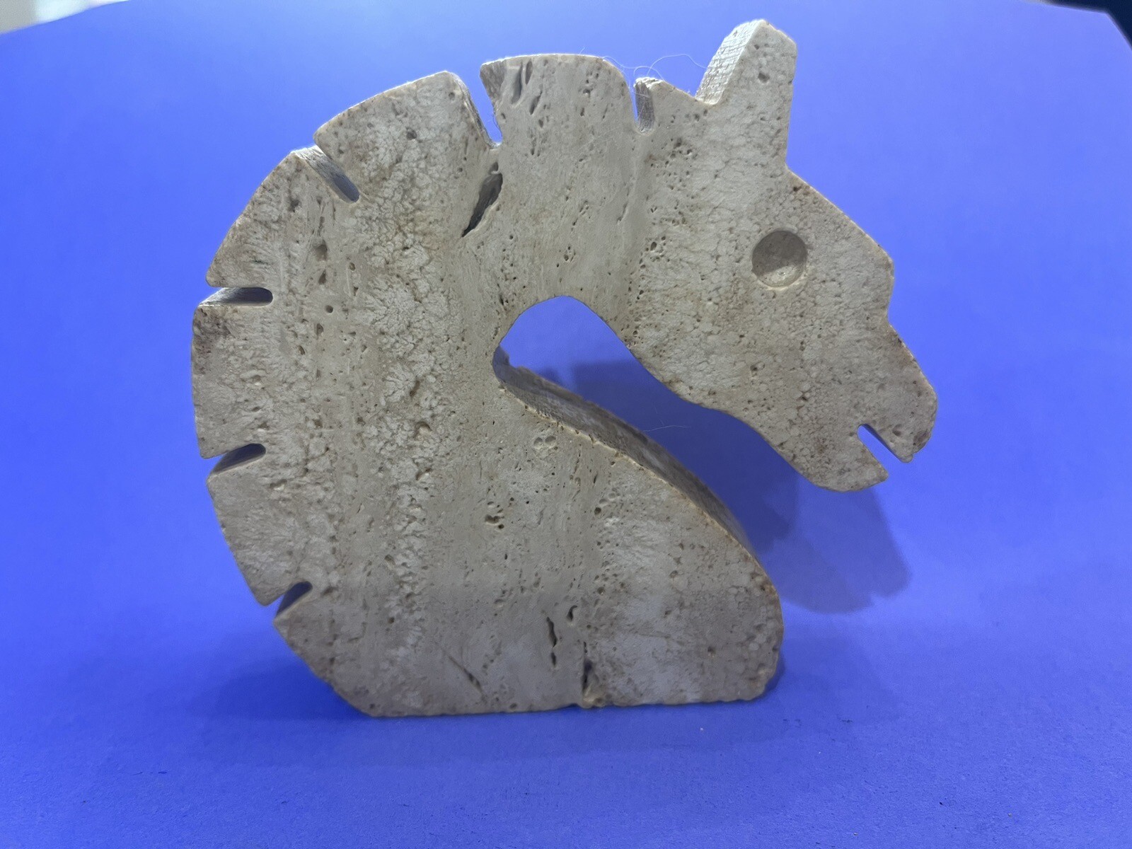 Travertine Small Horse  Sculpture Italian Fratelli Mannelli,  1970s Round